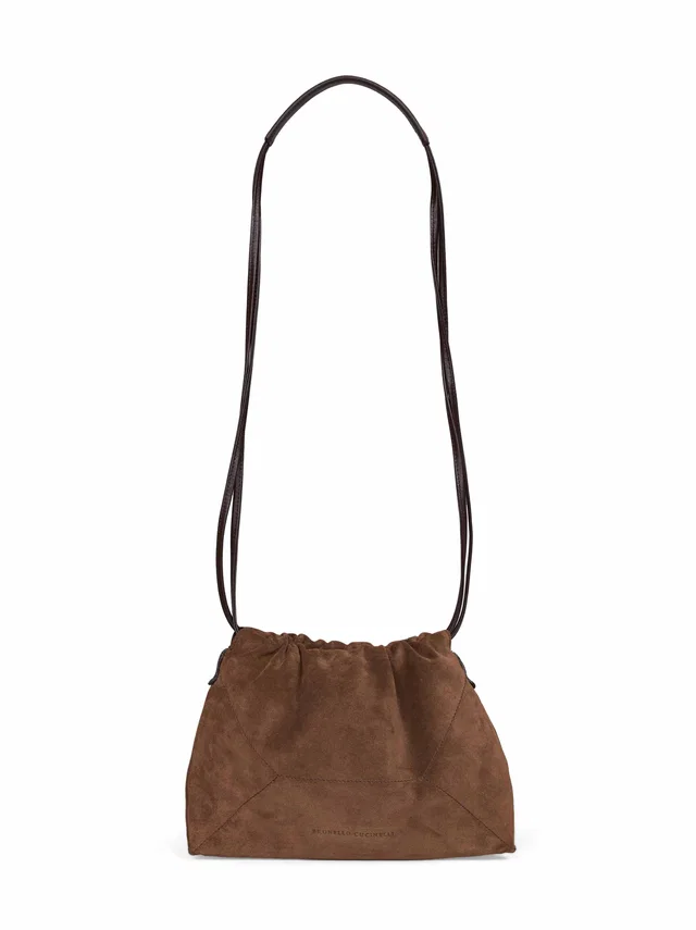 Brunello Cucinelli Calf Leather Pouch Shoulder Bag — Brown in Brown Calfskin from HEWI