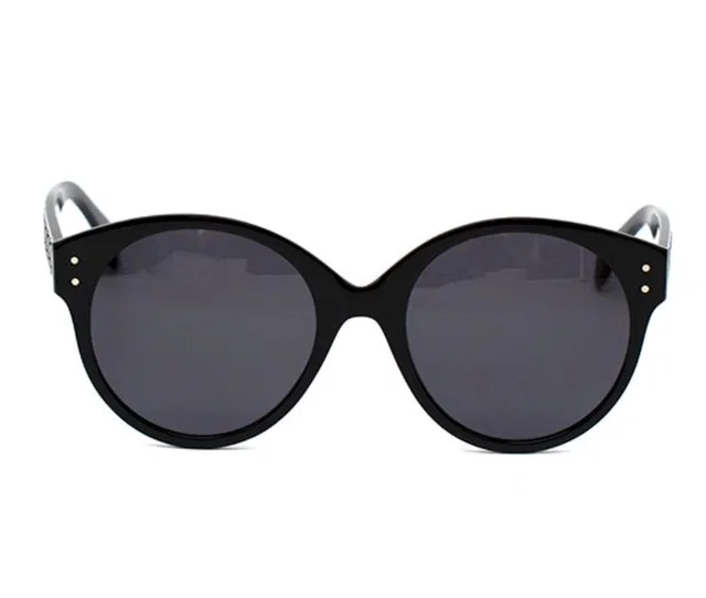 Alaïa Black Grommet Embellished Round Sunglasses in Black from HEWI