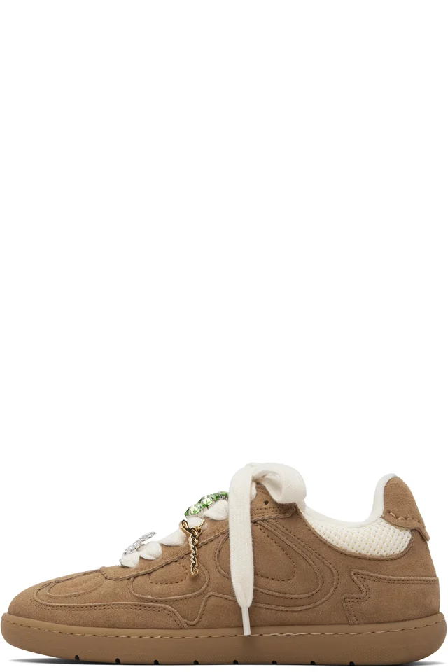GANNI Brown Recycled Suede Sneakers, photo 3 of 5 from SSENSE