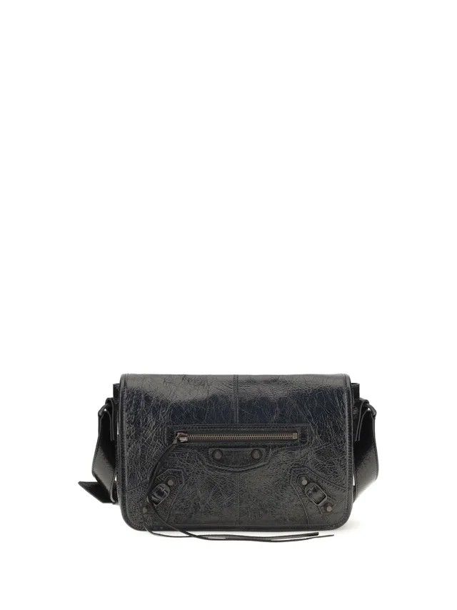 Balenciaga Le City Shoulder Bag — Black Lamb Ovis Aries in Black Lambskin from HEWI