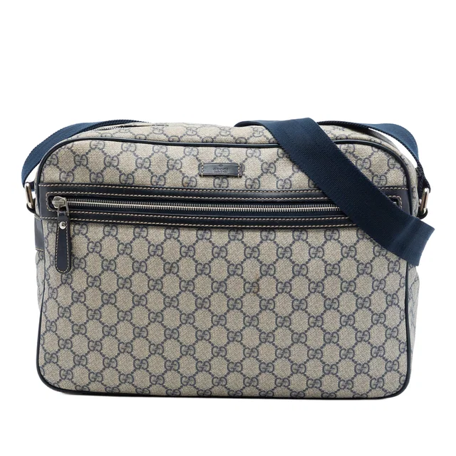 Beige Gucci GG Supreme Crossbody in Beige Coated canvas from Designer Revival