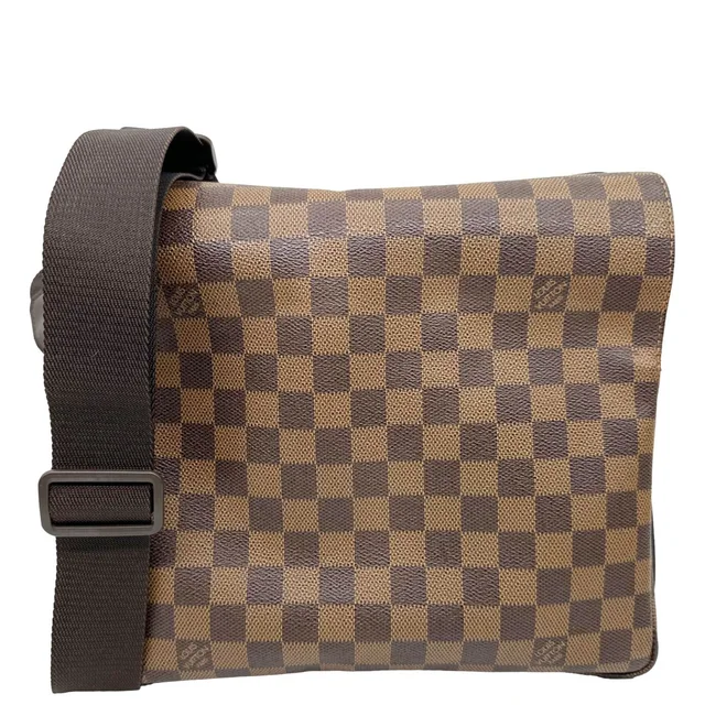 Louis Vuitton Naviglio Damier Ebene Messenger Bag Brown in Brown Canvas from Dallas Designer Handbags