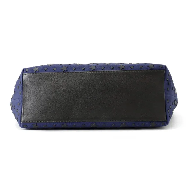 Jimmy Choo Star motif tote bag Navy/Black Canvas Leather in Black Canvas from GALLERY RARE, photo 3 of 15