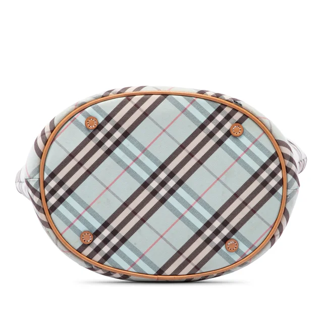 Blue Burberry Nova Check Canvas Tote in Blue Canvas from Designer Revival, photo 2 of 2