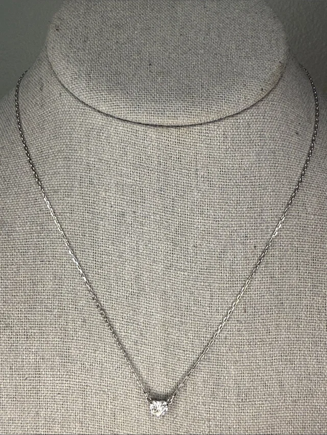 Swarovski Crystal Solitaire Pendant Necklace 16" Silver Tone Classic Sparkle in silver|gray|white from Poshmark, photo 1 of 1