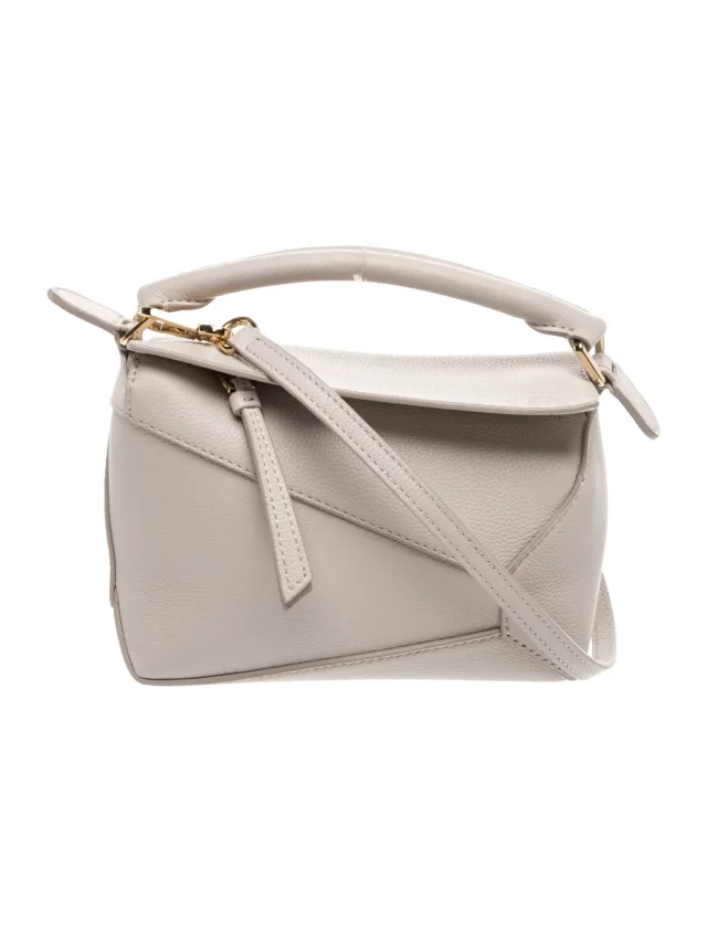 Loewe Leather Puzzle Mini in gray Leather from The RealReal