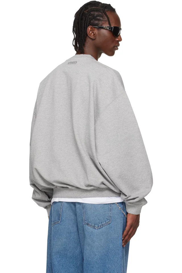 VETEMENTS Gray 'NERD' Sweatshirt, photo 3 of 4 from SSENSE