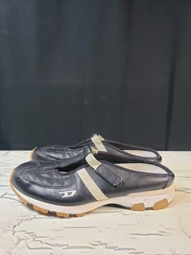 Diesel 'Cosmo' Vintage Y2k Hybrid Sneaker-Clogs In Black - Women's Size 8.5 in white|black Leather from Poshmark
