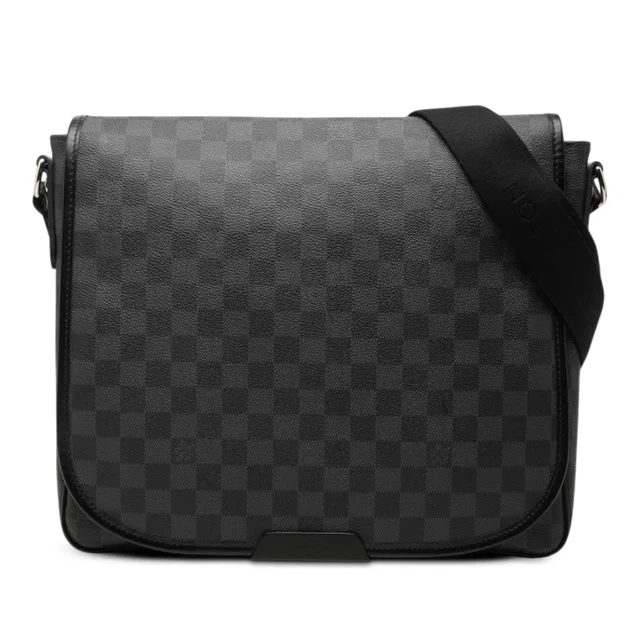 Black Louis Vuitton Damier Graphite Daniel MM Crossbody Bag in Black Canvas from Designer Revival