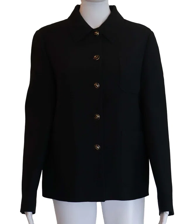 Dior black wool over shirt jacket in Black Wool from Luxury Promise