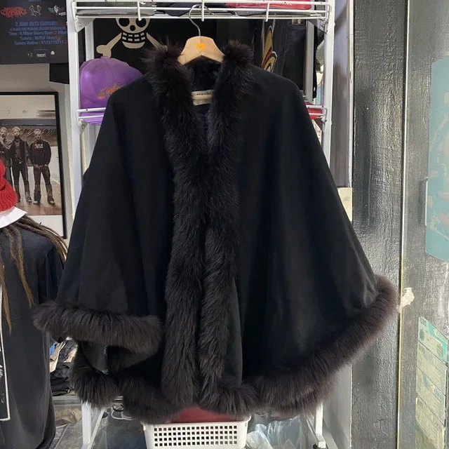 Balmain Paris Cape Poncho Styles Pure Cashmere in black Cashmere from Grailed
