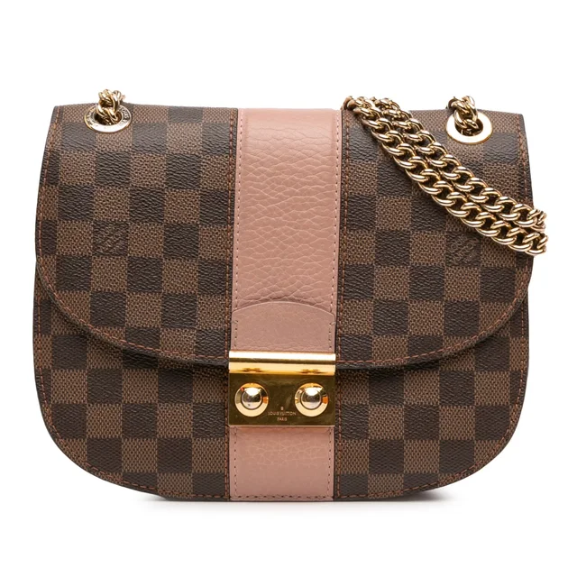 Brown Louis Vuitton Damier Ebene Cuir Taurillon Wight Shoulder Bag in Brown Canvas from Designer Revival