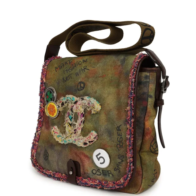 Chanel Small "On The Pavements" Messenger Bag Dark Khaki in Green Canvas from Madison Avenue Couture, photo 2 of 2