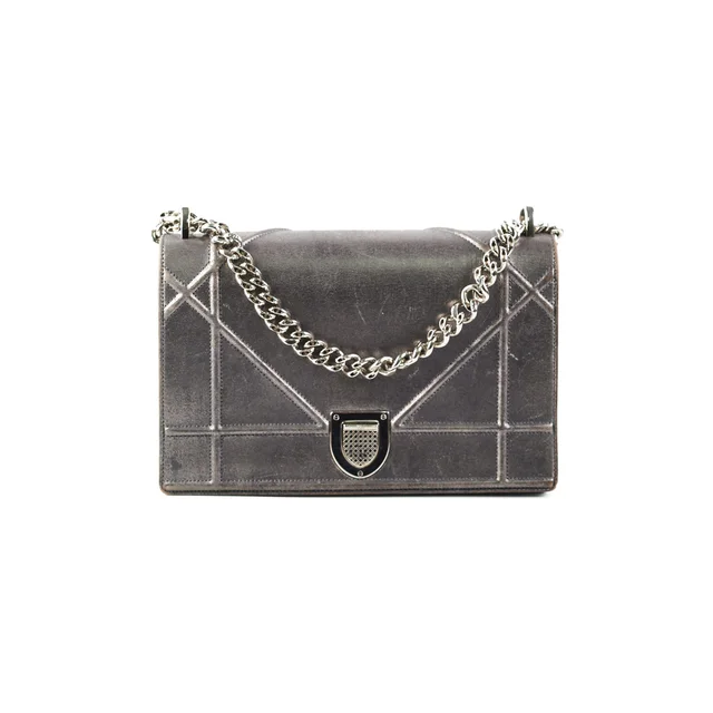 Dior Medium Diorama Metallic Grey in Grey Leather from The Purse Affair