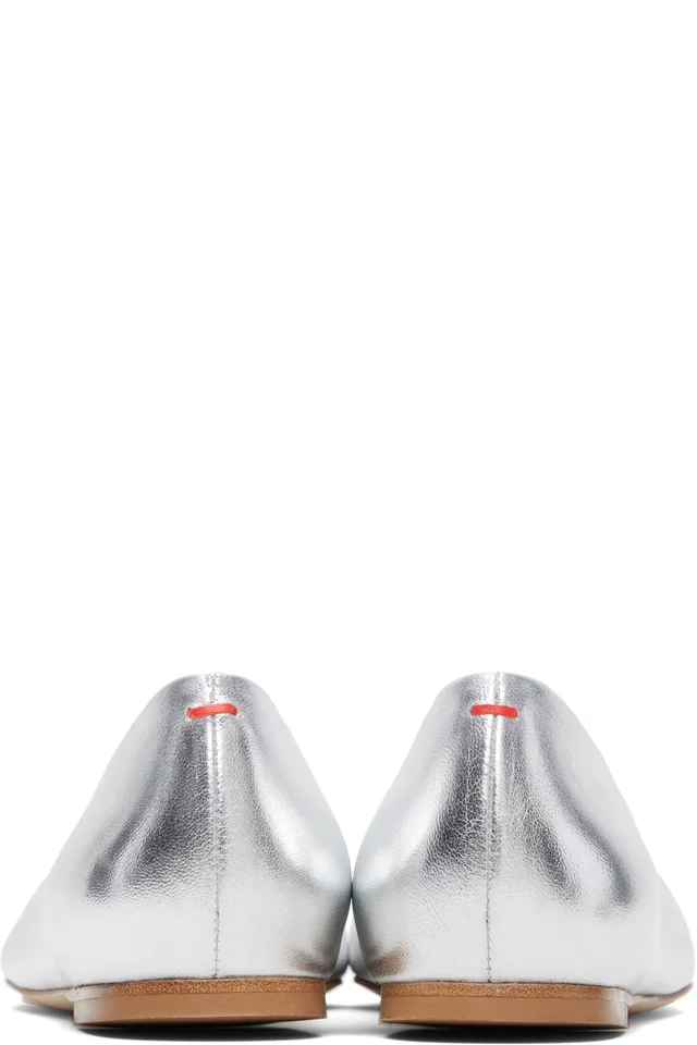 Aeyde Silver Matti Ballerina Flats, photo 2 of 5 from SSENSE