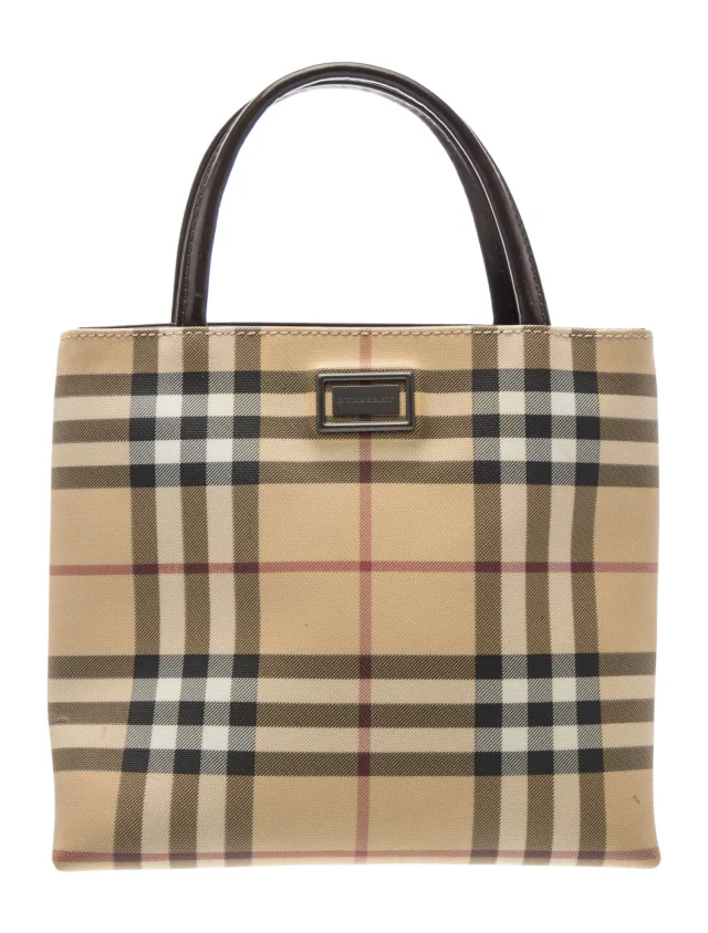 Burberry Nova Check Top Handle Bag in Leather from The RealReal