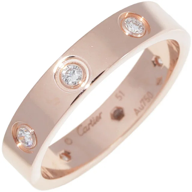 Cartier Love Ring Au750 Diamond Ring Size 11 in Leather from LuxUness