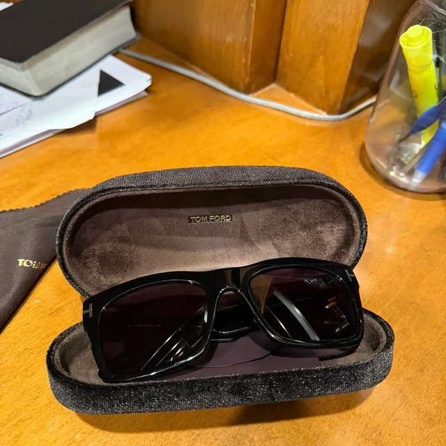 Tom Ford Men's Sunglasses - Black/Brown in black|brown|red from Depop, photo 2 of 6