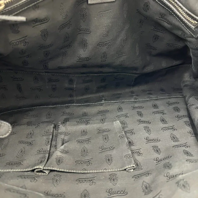 Gucci GG Twins Shima Leather Tote Bag in Black Leather from LuxUness, photo 9 of 10