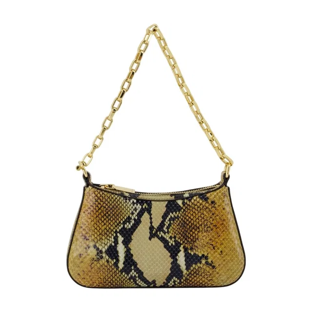 Alexander McQueen Python-Printed Calfskin Shoulder Bag — Brown in Brown Calfskin from HEWI
