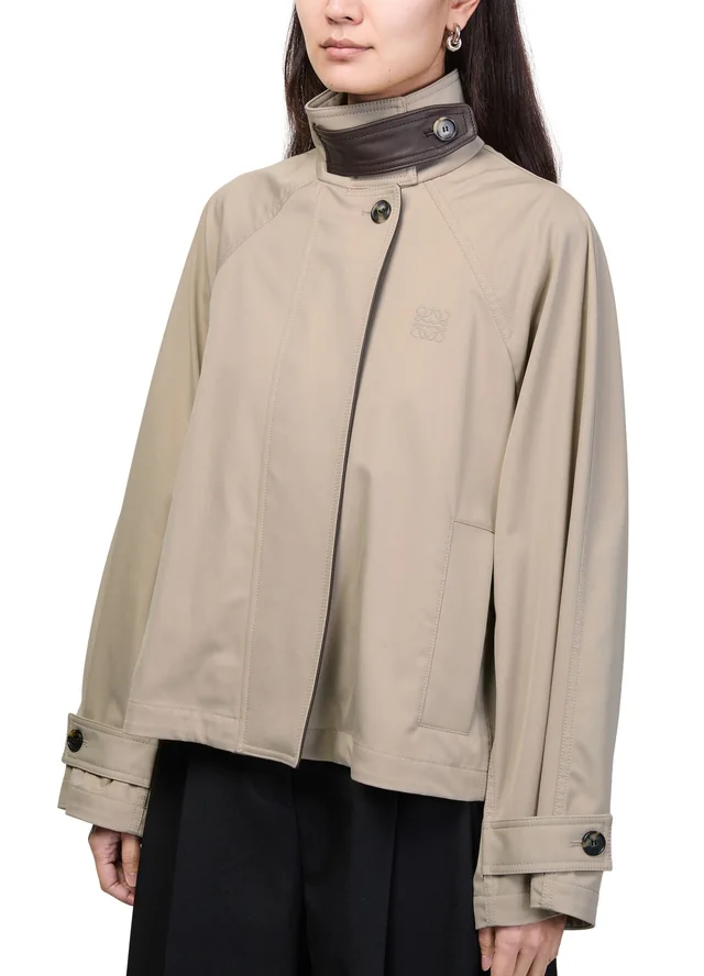 LOEWE Cropped cotton and silk polo shirt in Beige, photo 3 of 5 from 24S (Canada)