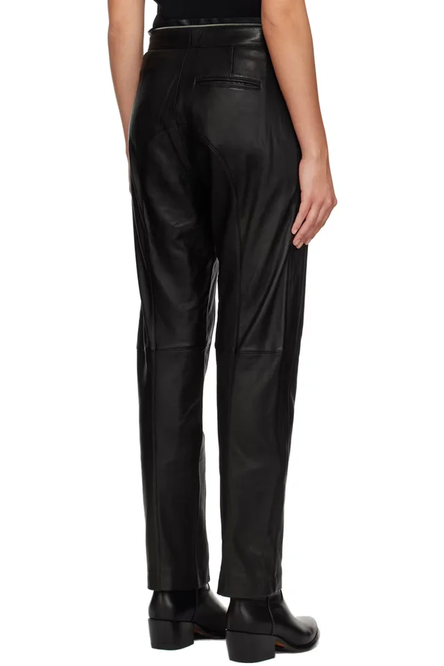 rag & bone Black Sedona Moto Leather Pants, photo 3 of 3 from SSENSE