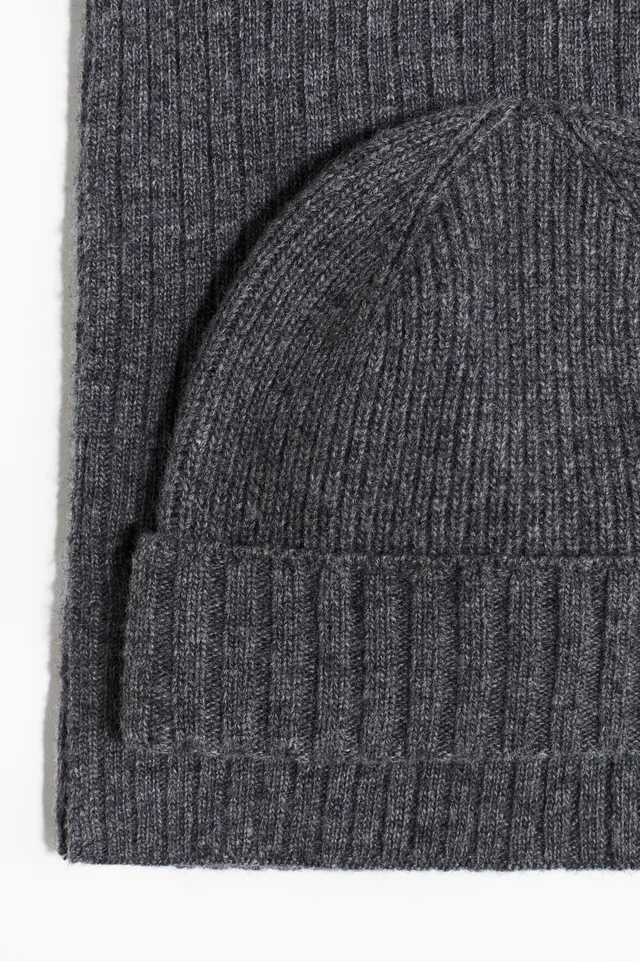 H&M 2-Piece Merino Wool Hat and Scarf Set, photo 2 of 2 from H&M (Canada)