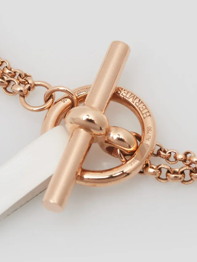 Hermès 18k Rose Gold and Diamond Clou d'H Bracelet in Pink from Yoogis, photo 5 of 5