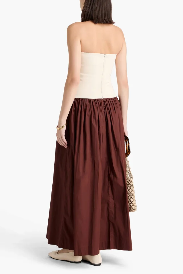 Esse Studios Strapless Stretch-Knit and Cotton-Poplin Maxi Dress, photo 3 of 4 from THE OUTNET