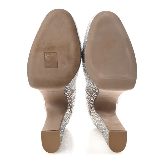 Valentino Garavani Crystal Suede Tan-Go 55/155mm Platform Pumps 41 Rose Cannelle in Brown Suede from FASHIONPHILE, photo 6 of 9