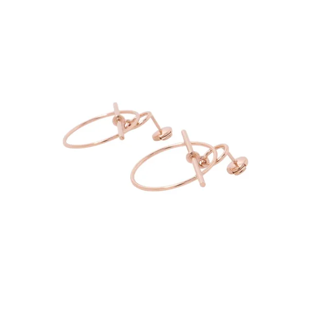 Hermès Echappee Loop Earrings Size PM 18K Pink Gold in Pink from GALLERY RARE, photo 2 of 10