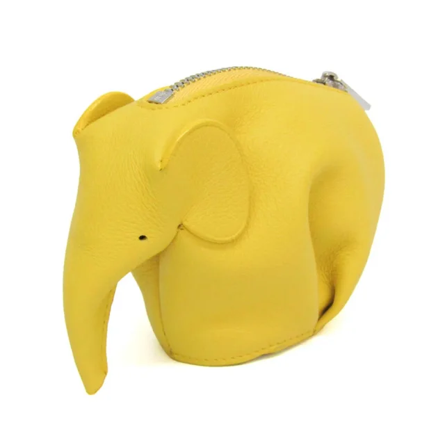 Loewe Elephant Coin Purse Men,Women Leather Coin Purse/coin Case Yellow in Yellow Leather from Elady