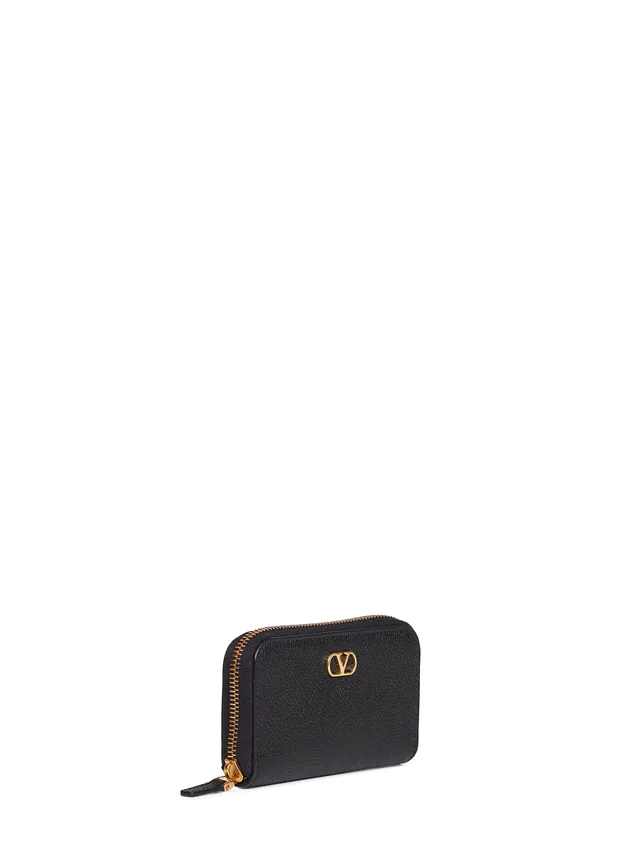 Valentino Garavani Grained Calf Leather With Vlogo Wallet — Black in Black Calfskin from HEWI, photo 2 of 2