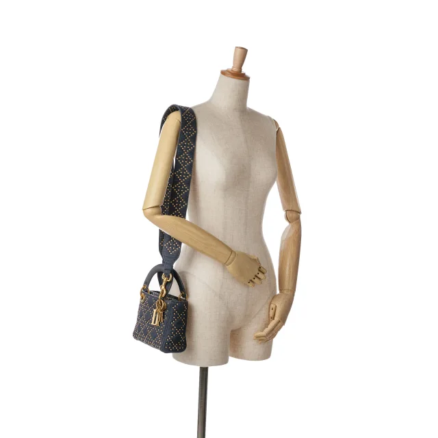 Dior Mini Denim Cannage Studded Supple Lady in Denim from HEWI, photo 6 of 6