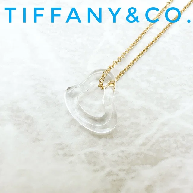 Tiffany & Co. Open Heart Crystal Yellow Gold Necklace 41 in Yellow from The Reluxe