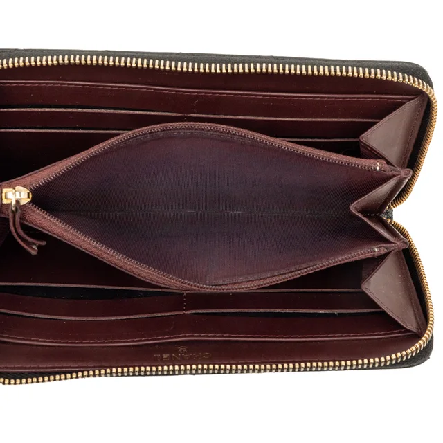 Black Chanel CC Quilted Caviar Zip Around Long Wallet in Black Caviar leather from Designer Revival, photo 2 of 2