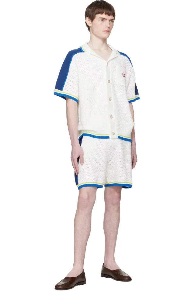 Casablanca Off-White Crochet Shorts, photo 4 of 4 from SSENSE