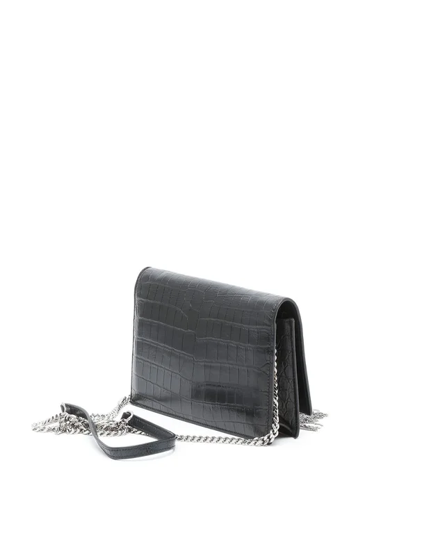 Saint Laurent Croc Kate Wallet On Chain Bag in Crocodile from A Retro Tale, photo 3 of 9