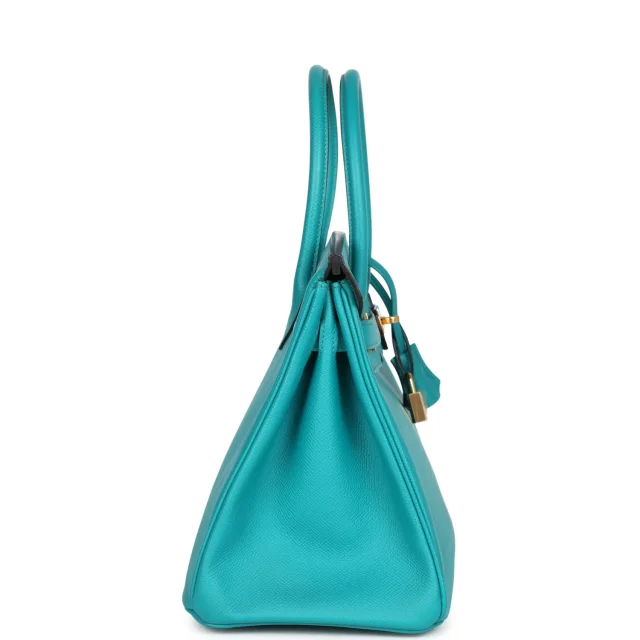 Hermès Birkin 30 Bleu Paon Epsom Gold Hardware in Blue Epsom leather from Madison Avenue Couture, photo 3 of 9