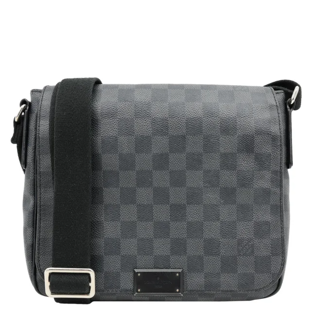 Louis Vuitton District PM Damier Graphite Messenger Bag Black in Black Canvas from Dallas Designer Handbags