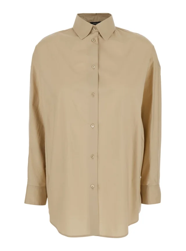 Leplain Beige Shirt with Classic Collar and Long Sleeves in Cotton for Men in Beige 100% Cotton from Gaudenzi Boutique, photo 1 of 1