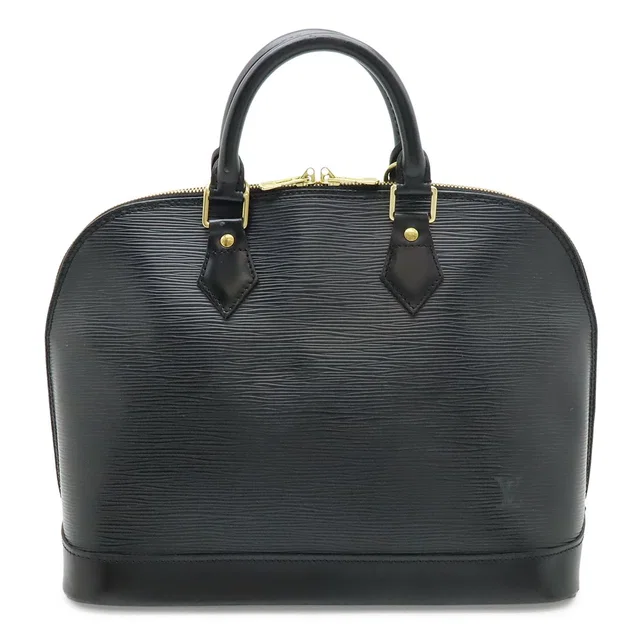 Louis Vuitton Epi Alma Handbag Leather Noir Black Gold in Black Leather from The Reluxe