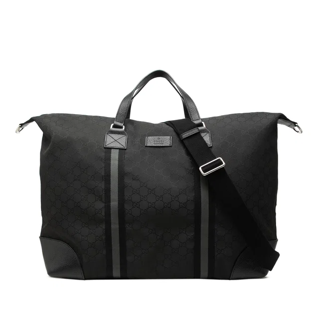 Black Gucci XL GG Nylon Web Duffle Bag in Black Nylon from Designer Revival