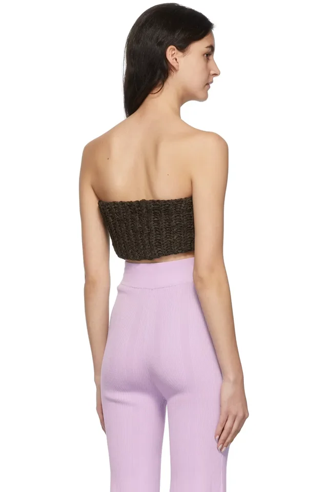 REMAIN Birger Christensen Brown Miana Tube Top, photo 3 of 4 from SSENSE