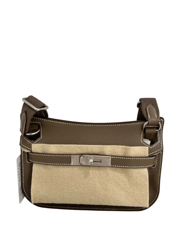Hermès Mini Jypsiere Etoupe Clemence PHW #W - Full set / New in Taupe Clemence leather from Luxury Promise