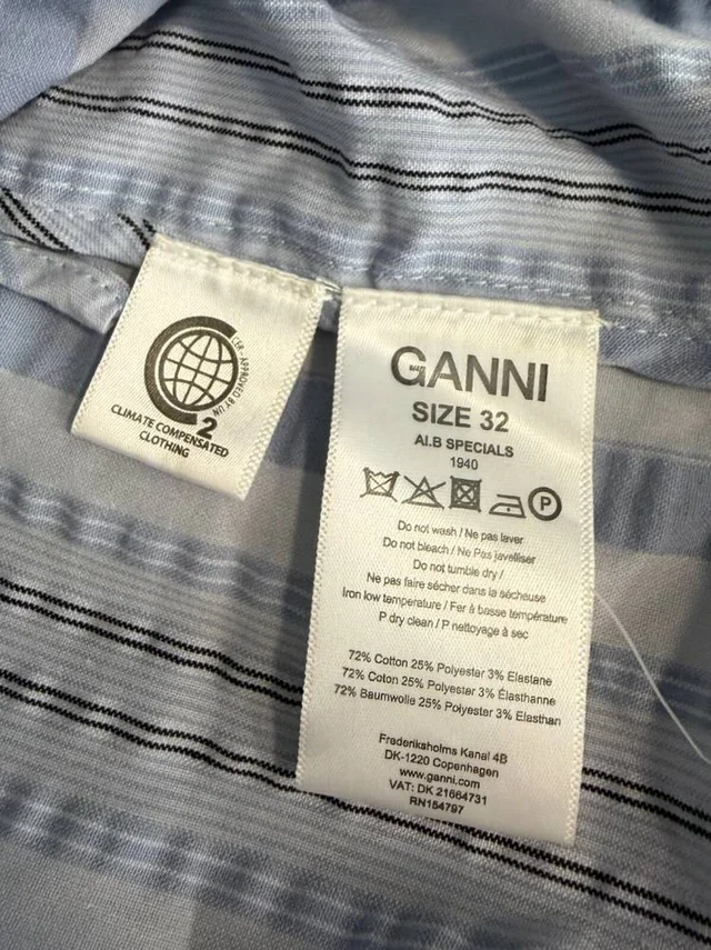 GANNI Dress Light blue Size: 4 in Blue Cotton from Oxfam Online Shop, photo 2 of 2