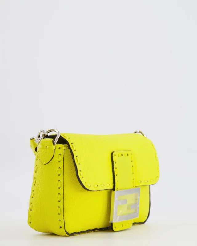 Fendi Yellow Leather Mini Baguette Bag in Yellow Leather from Sellier, photo 11 of 19