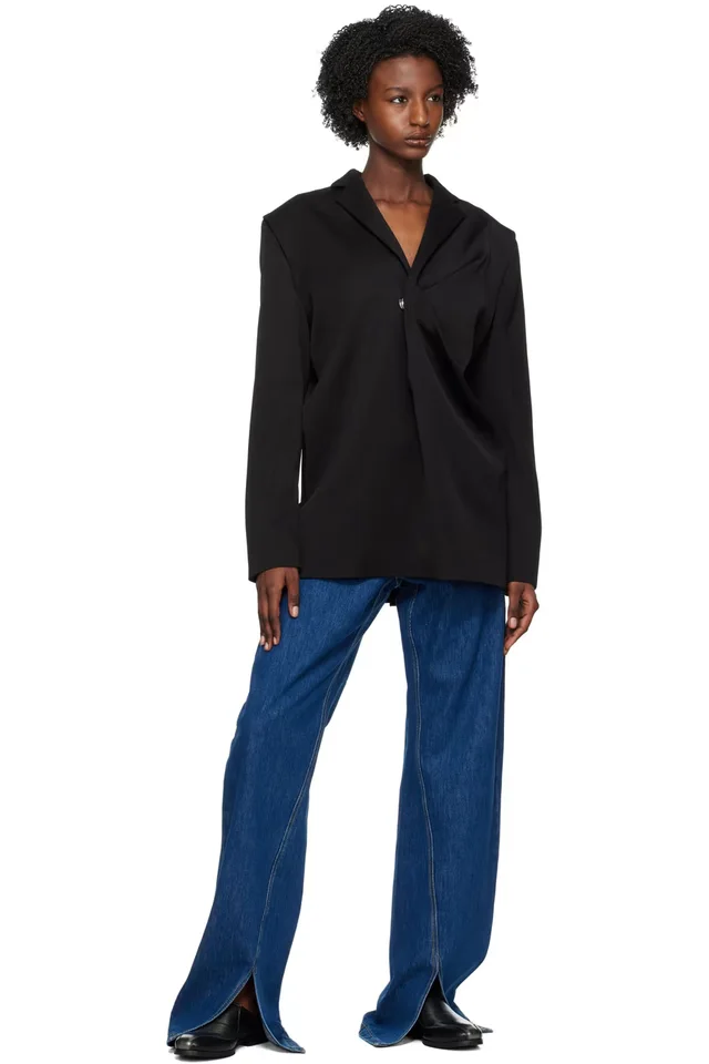 Bianca Saunders Black Pinched Blazer, photo 4 of 4 from SSENSE
