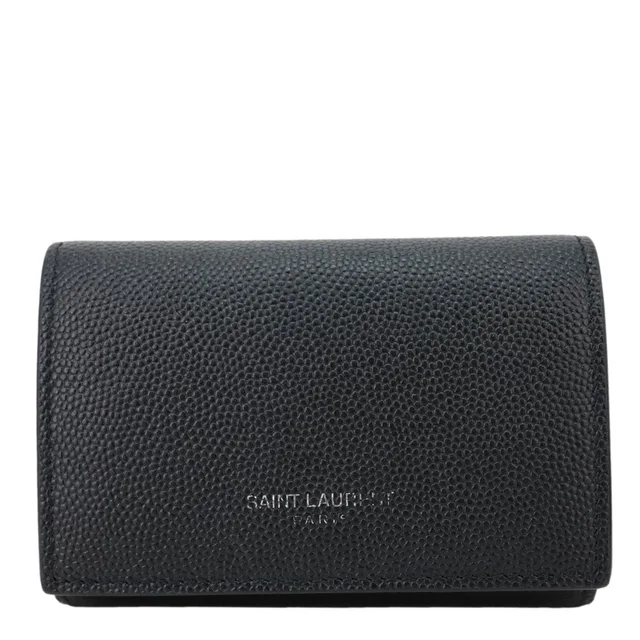Saint Laurent Multicles Grain De Poudre Leather 6 Keys Holder Black in Black Leather from Dallas Designer Handbags