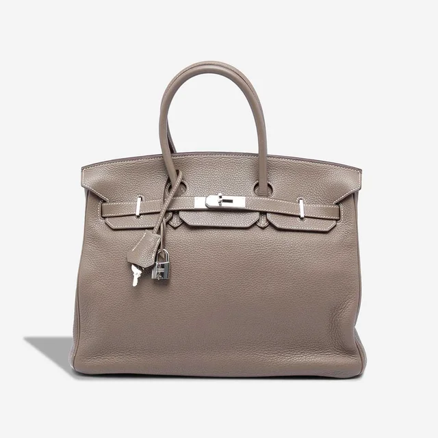 Hermès Birkin 35 Clémence Étoupe in Brown, Grey Clemence leather from SACLÀB, photo 2 of 4
